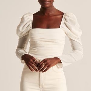 Abercrombie & Fitch Long-Sleeve Puff Shoulder Top